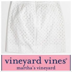 Vineyard Vines White Eyelet Mini Skirt sz 4